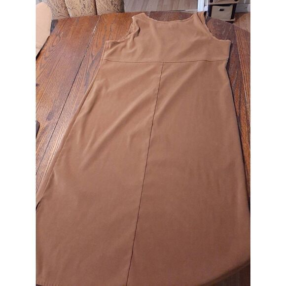 Large? MHM Melissa Harper Sleeveless Brown Round Neck Dress - Picture 5 of 5